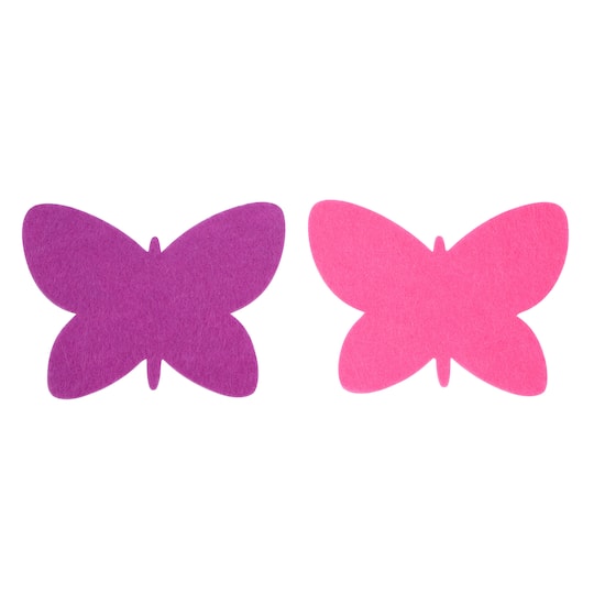 Purple &#x26; Pink Felt Butterfly Shapes, 15ct. by Creatology&#x2122;